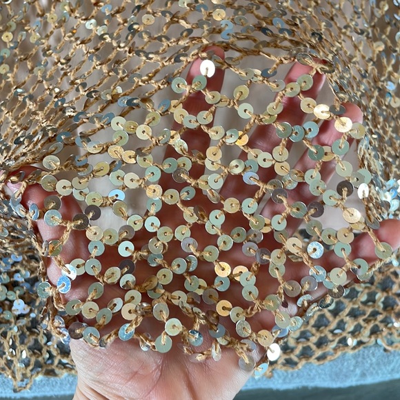 Dolce and Gabbana midi skirt size 26 sequin gold - Picture 7 of 8